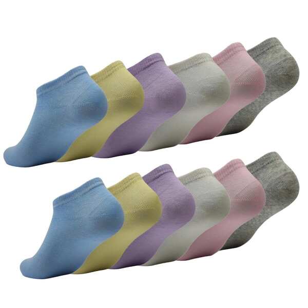 12 Paar Damen Sneaker Socken Basic Baumwolle, 12 Paar, mix 39-42
