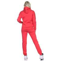 Damen Jogginganzug Freizeitanzug mit Kapuzenpullover; Koralle 2XL/44