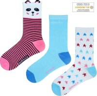 12 Paar Mädchen Socken mit Muster bunt, Gr. 23-26...