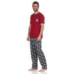 Herren Pyjama Baumwolle Schlafhose und Shirt kurz-arm Schlafanzug; M L XL 2XL