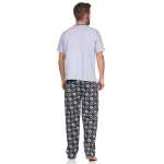 Herren Pyjama Baumwolle Schlafhose und Shirt kurz-arm Schlafanzug; M L XL 2XL