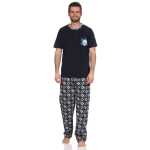 Herren Pyjama Baumwolle Schlafhose und Shirt kurz-arm Schlafanzug; M L XL 2XL