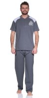 Herren Pyjama Sommer Schlafhose und Shirt kurz-arm Baumwolle; M L XL 2XL