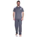 Herren Pyjama Sommer Schlafhose und Shirt kurz-arm; Grau XXL