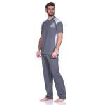 Herren Pyjama Sommer Schlafhose und Shirt kurz-arm; Grau XXL