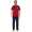 Herren Pyjama Sommer Schlafhose und Shirt kurz-arm; Rot L