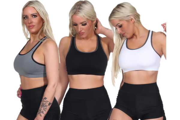 Damen Sport-BH ohne Bügel in 5 Farben, Mittlere Stützkraft