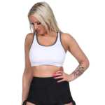 Damen Sport-BH ohne Bügel in 5 Farben, Mittlere Stützkraft Weiß XS
