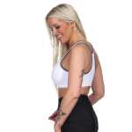 Damen Sport-BH ohne Bügel in 5 Farben, Mittlere Stützkraft Weiß XS
