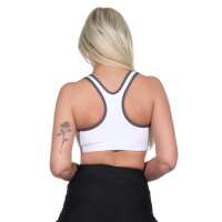 Damen Sport-BH ohne Bügel in 5 Farben, Mittlere Stützkraft Weiß S