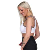 Damen Sport-BH ohne Bügel in 5 Farben, Mittlere Stützkraft Weiß XL