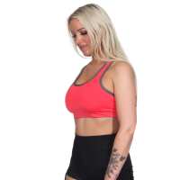 Damen Sport-BH ohne Bügel in 5 Farben, Mittlere Stützkraft Koralle M