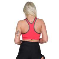 Damen Sport-BH ohne Bügel in 5 Farben, Mittlere Stützkraft Koralle M
