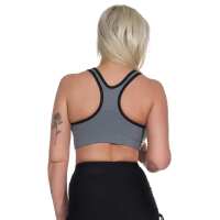 Damen Sport-BH ohne Bügel in 5 Farben, Mittlere Stützkraft Grau L