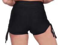 Damen Sport Shorts Hotpants kurz Radler Fitness; Schwarz XL/2XL