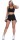 Damen Sport Shorts Hotpants kurz Radler Fitness; Schwarz XL/2XL