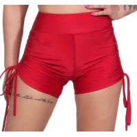 Damen Sport Shorts Hotpants kurz Radler Fitness; Rot XL/2XL
