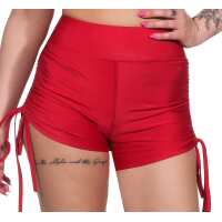 Damen Sport Shorts Hotpants kurz Radler Fitness; Rot XL/2XL
