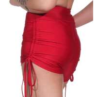 Damen Sport Shorts Hotpants kurz Radler Fitness; Rot XL/2XL