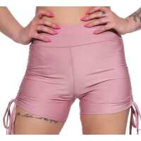 Damen Sport Shorts Hotpants kurz Radler Fitness; Rosa XS/S