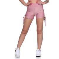 Damen Sport Shorts Hotpants kurz Radler Fitness; Rosa XS/S