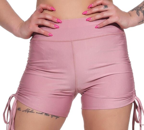 Damen Sport Shorts Hotpants kurz Radler Fitness; Rosa XL/2XL