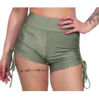 Damen Sport Shorts Hotpants kurz Radler Fitness; Khaki M/L