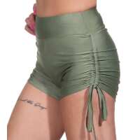 Damen Sport Shorts Hotpants kurz Radler Fitness; Khaki M/L
