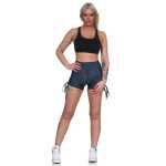Damen Sport Shorts Hotpants kurz Radler Fitness; Grafit XS/S