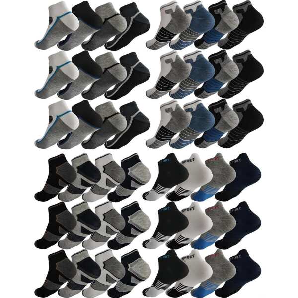 12 Paar Sneaker Socken Herren Damen Sport Socken Baumwolle,