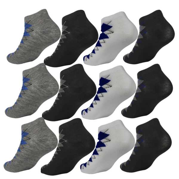 12 Paar Sneaker Socken Herren Damen Sport Socken Baumwolle, 39-42 43-46
