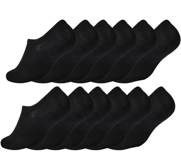 24 Paar Sneaker Viskose Socken Damen & Herren Atmungsaktiv Sport Socken,  24 Paar, schwarz 43-46