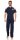 Herren Pyjama Sommer Schlafhose und Shirt kurz-arm; Dunkelblau XL