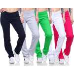 Damen Jogginghose lang Sport-Hose Baumwolle mit Tasche; XS S M L XL 2XL