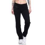 Damen Jogginghose lang Sport-Hose Baumwolle mit Tasche;...
