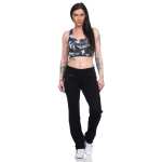 Damen Jogginghose lang Sport-Hose Baumwolle mit Tasche; Schwarz L/40