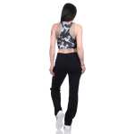 Damen Jogginghose lang Sport-Hose Baumwolle mit Tasche; Schwarz L/40