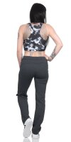Damen Jogginghose lang Sport-Hose Baumwolle mit Tasche; Grafit XL/42