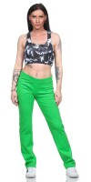 Damen Jogginghose lang Sport-Hose Baumwolle mit Tasche; Grün L/40