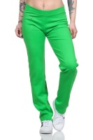 Damen Jogginghose lang Sport-Hose Baumwolle mit Tasche; Grün L/40