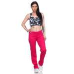 Damen Jogginghose lang Sport-Hose Baumwolle mit Tasche; Pink S/36