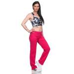 Damen Jogginghose lang Sport-Hose Baumwolle mit Tasche; Pink S/36