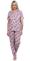 Damen Pyjama zweiteiliger Schlafanzug Pyjama-Set; Rosa L/40