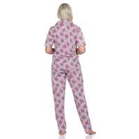 Damen Pyjama zweiteiliger Schlafanzug Pyjama-Set; Rosa L/40