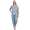 Damen Pyjama zweiteiliger Schlafanzug Pyjama-Set; Blau XL/42