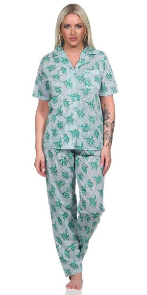 Damen Pyjama zweiteiliger Schlafanzug Pyjama-Set; Grün M/38