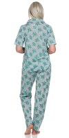 Damen Pyjama zweiteiliger Schlafanzug Pyjama-Set; Grün M/38