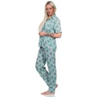 Damen Pyjama zweiteiliger Schlafanzug Pyjama-Set; Grün L/40