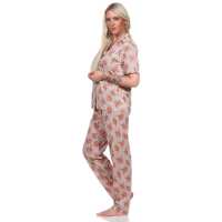 Damen Pyjama zweiteiliger Schlafanzug Pyjama-Set; Aprikose M/38