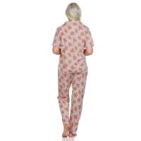 Damen Pyjama zweiteiliger Schlafanzug Pyjama-Set; Aprikose M/38